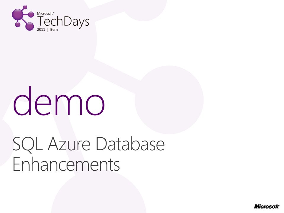SQL Azure Database Enhancements demo