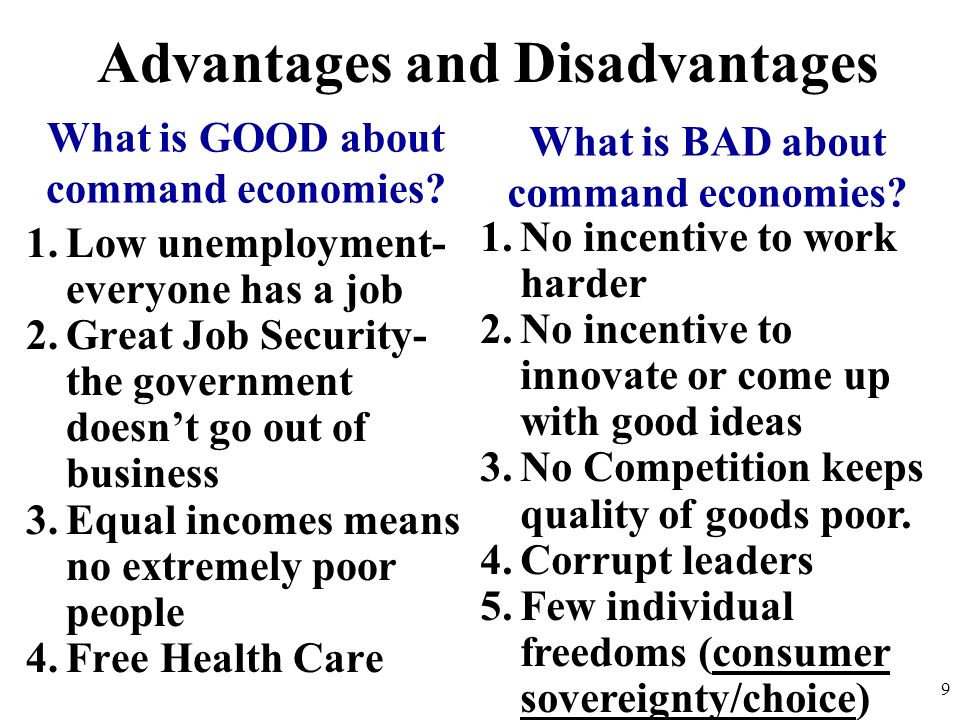 SSEF4a – Compare command, market, and mixed economic systems with ...