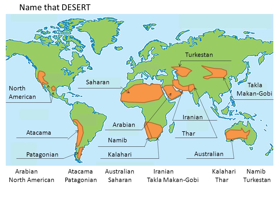 mountains and deserts world map