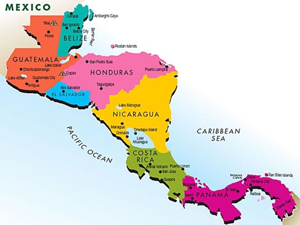 Of the countries of central. Политическая карта центральной Америки. Полит карта центральной Америки. Карта центральной Америки со странами.