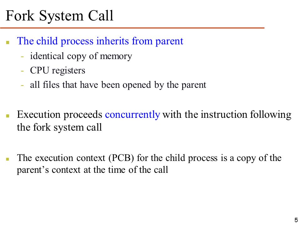 Fork system call in linux deals