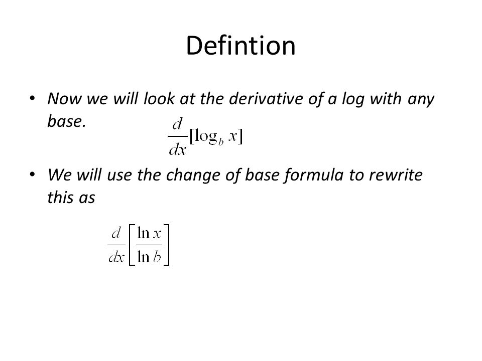 derivative of log base