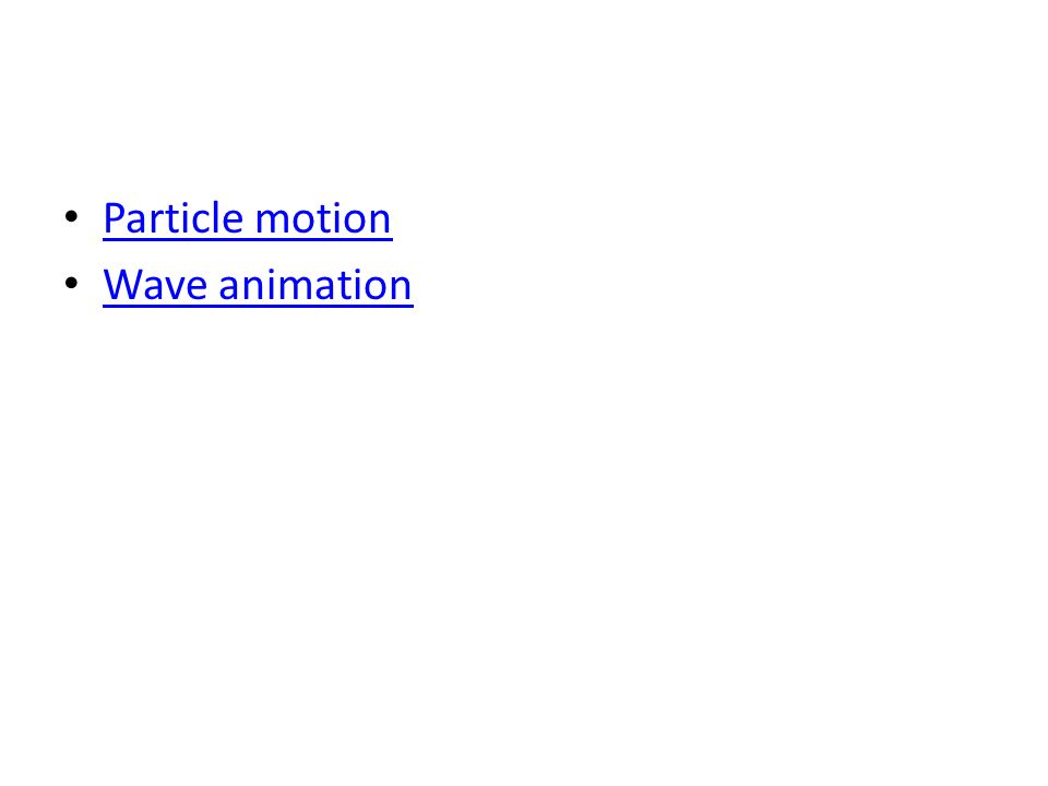 Particle motion Wave animation