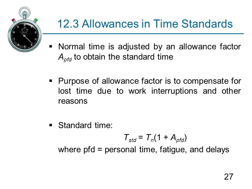 Pfd Allowance Chart