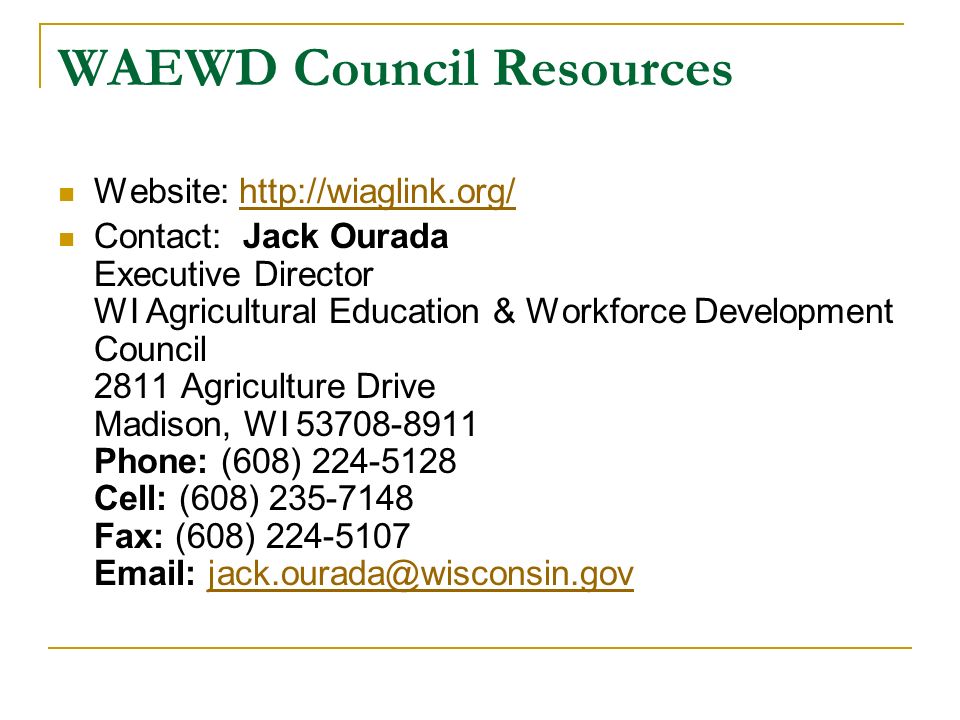Wisconsin Agricultural Education