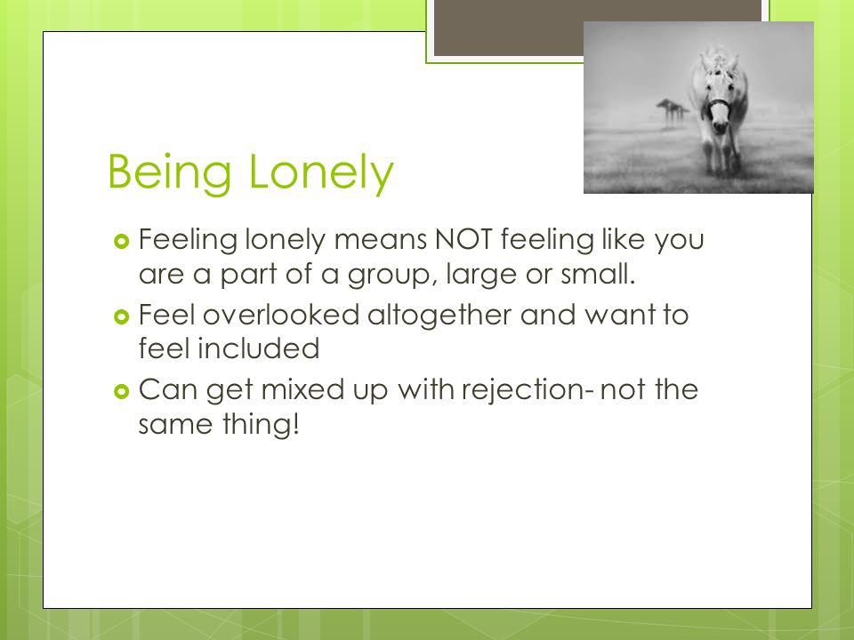 PPT - LONELY Definition: Feeling friendless or apart Synonym