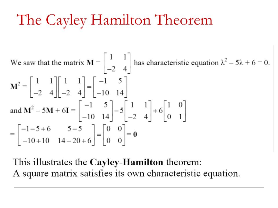 cayley hamilton theorem example 3x3 Cayley–hamilton theorem with examples.