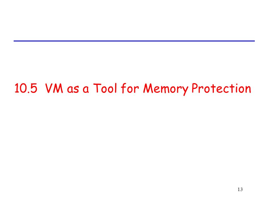 VM as a Tool for Memory Protection