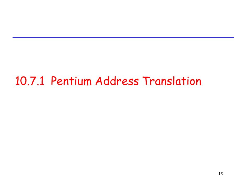 Pentium Address Translation