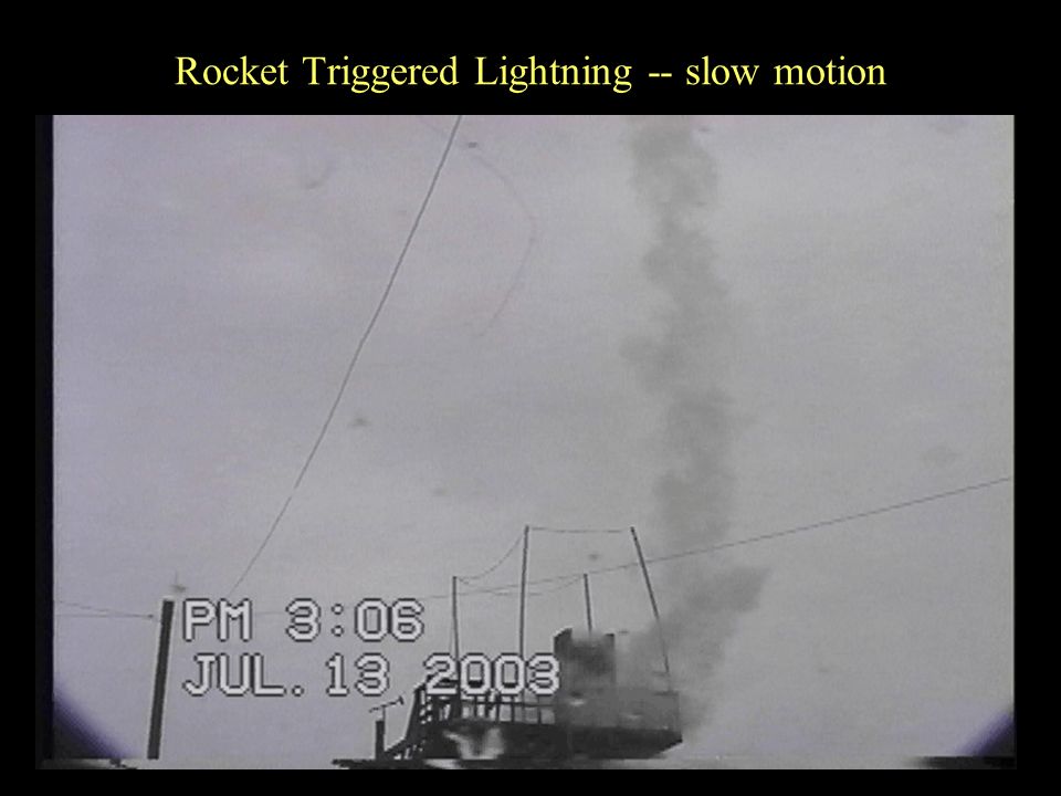 Rocket Triggered Lightning -- slow motion