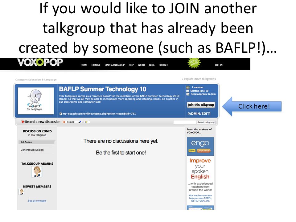 If you would like to JOIN another talkgroup that has already been created by someone (such as BAFLP!)… Click here!