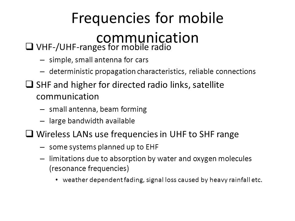 Frequencies for communication VLF = Very Low FrequencyUHF = Ultra High  Frequency LF = Low Frequency SHF = Super High Frequency MF = Medium  Frequency EHF. - ppt download