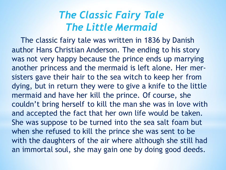 the little mermaid story summary