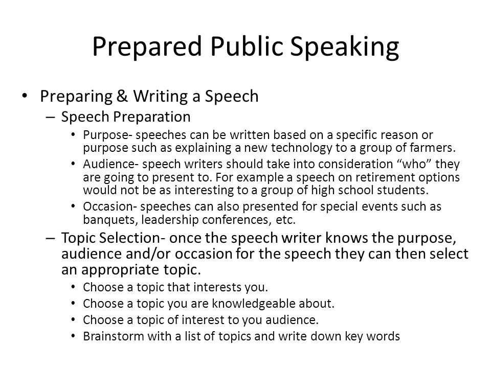 example of prepared speech