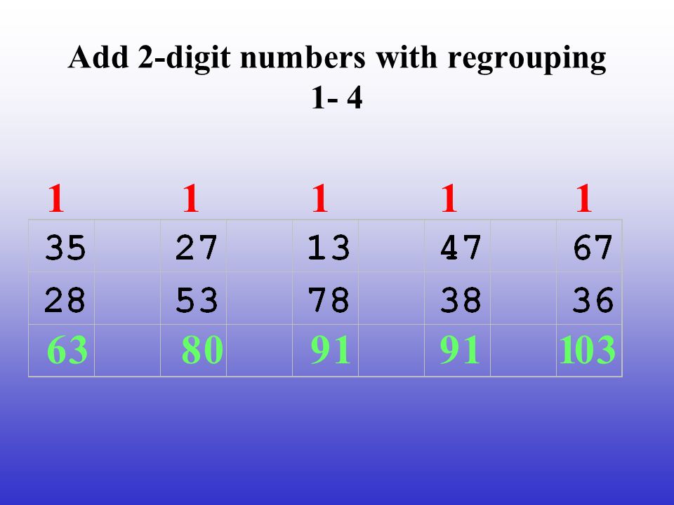 Add 2-digit numbers with regrouping