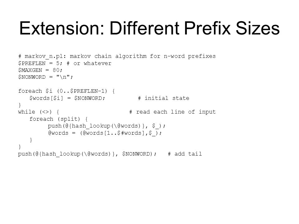 Markov Chain Algorithm in Perl Michael Conway CS 265 May 4, ppt download