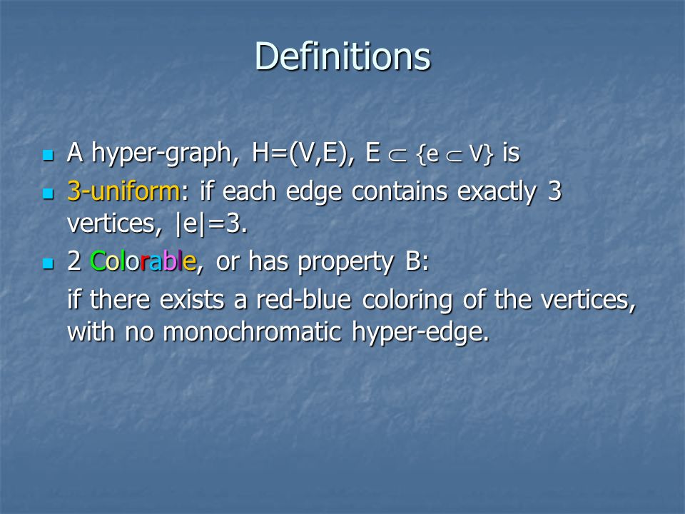 Hardness Of Hyper Graph Coloring Irit Dinur Nec Joint Work With Oded Regev And Cliff Smyth Ppt Download