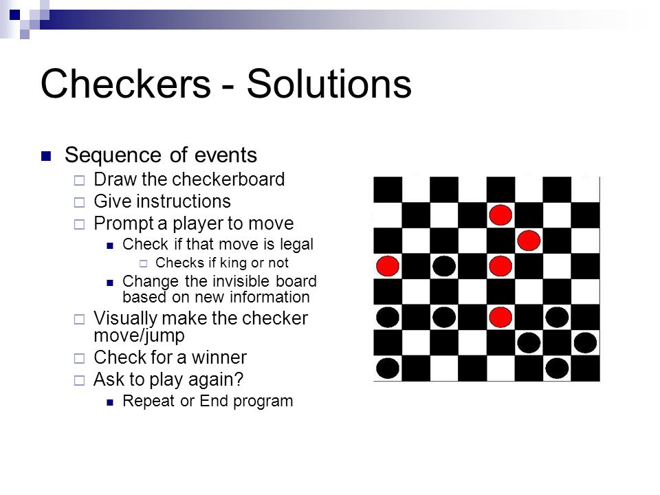 checkers instructions