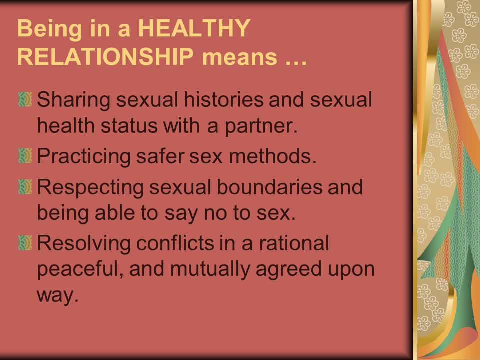 Being able to say no to sex