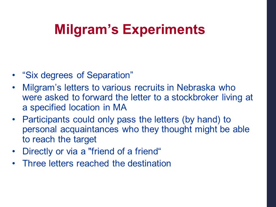 2 Milgrams Experiments Six Degrees Of Separation 2 Milgrams Experiments Six Degrees Of Separation