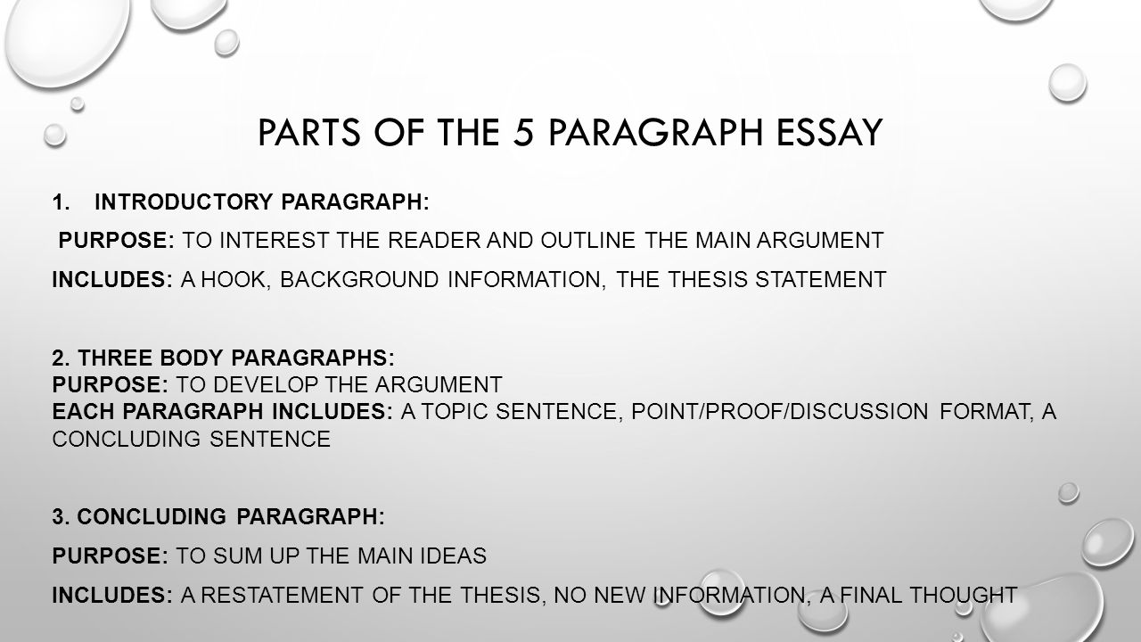 which is a part of an essays format