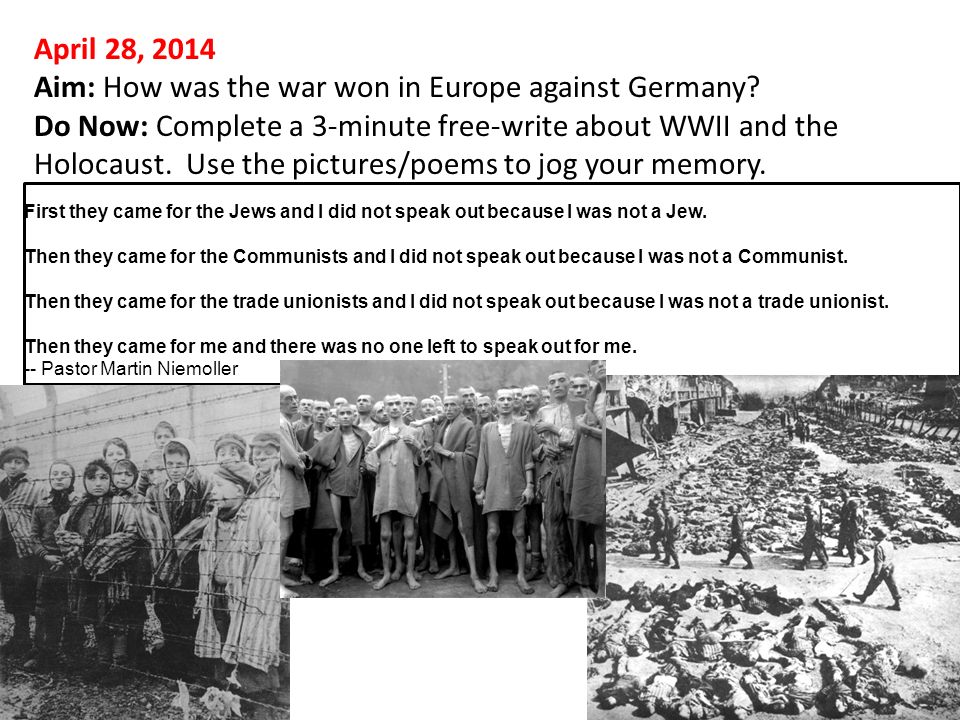 first they came for the jews and i did not speak out because i was