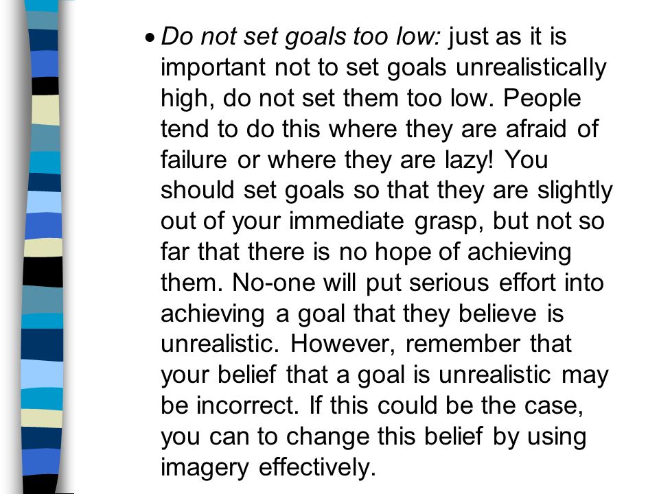 Goal Setting n Anyone who does anything worthwhile anywhere has consciously  or unknowingly followed through on a goal. n Goals keep us focused on a  purpose. - ppt download