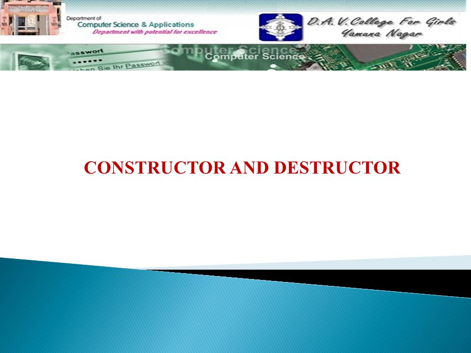 CONSTRUCTOR AND DESTRUCTOR