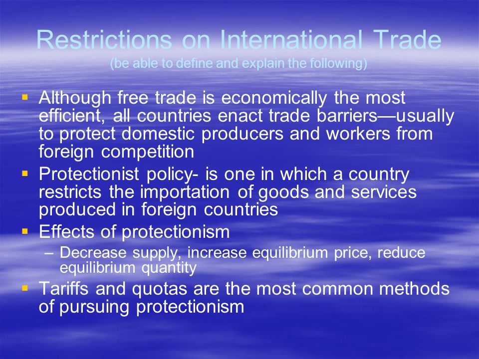 Chapter 17 International Trade. Random Stuff You Need to Know ...