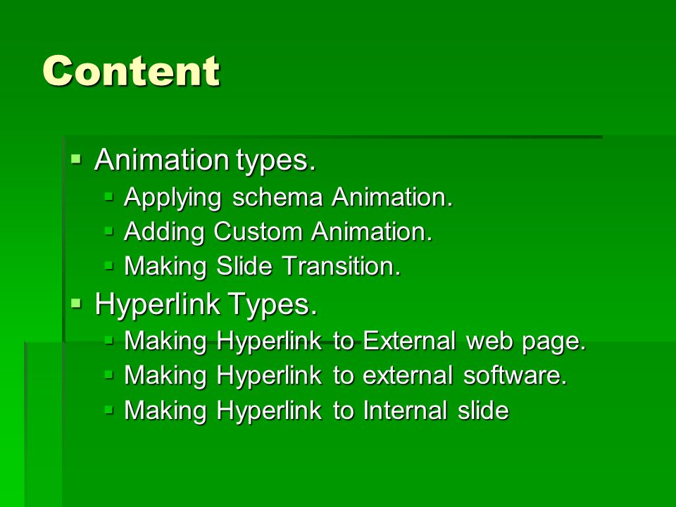 MS-PowerPoint 2 Prepared by Isma3eel Al-Taharwa. Content  Animation types.   Applying schema Animation.  Adding Custom Animation.  Making Slide  Transition. - ppt download