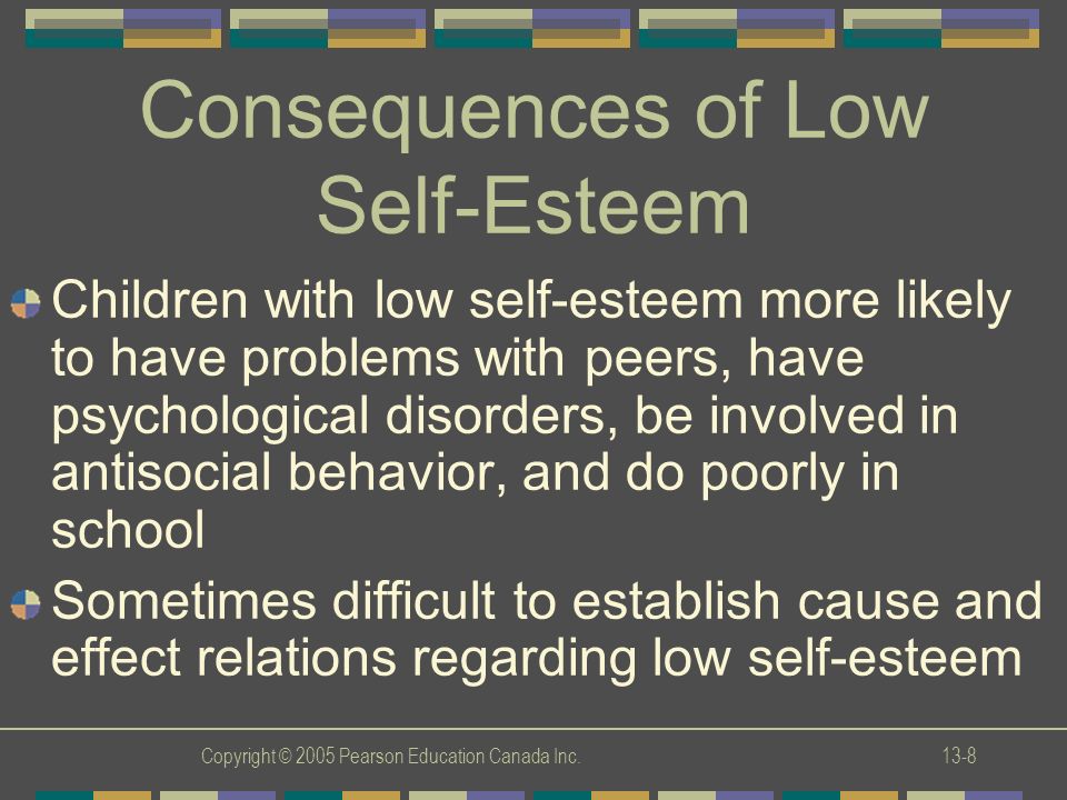 effects of low self esteem in childhood