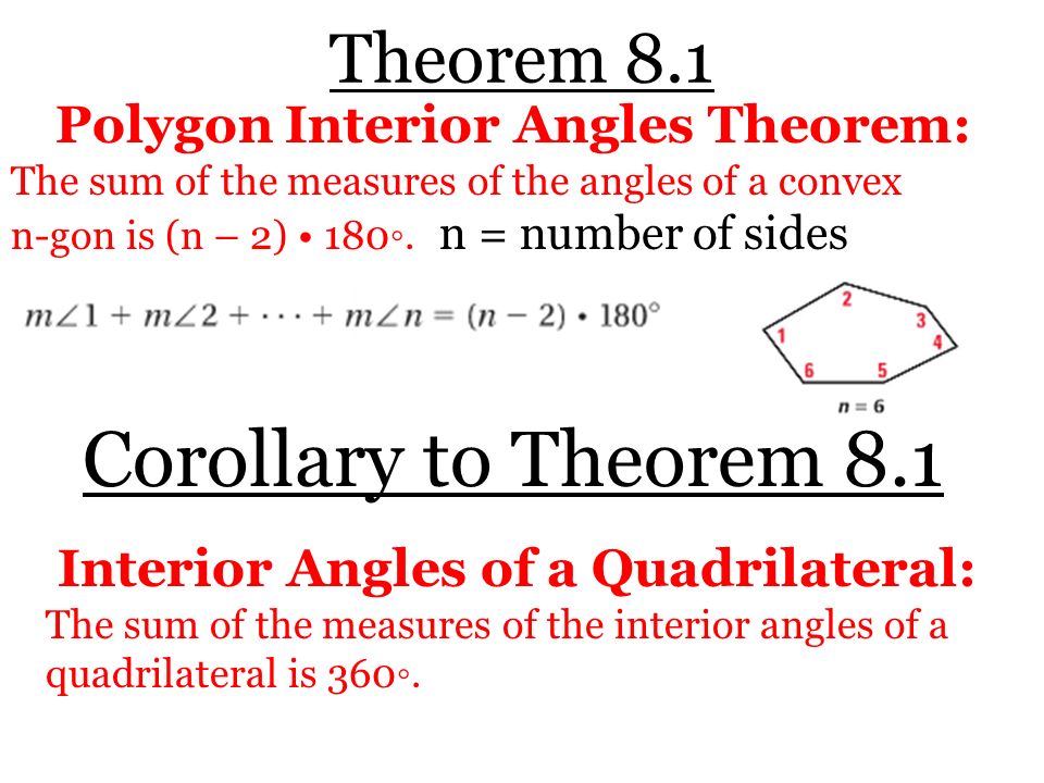 Section 8 1 Find Angle Measures In Polygons Theorem 8 1