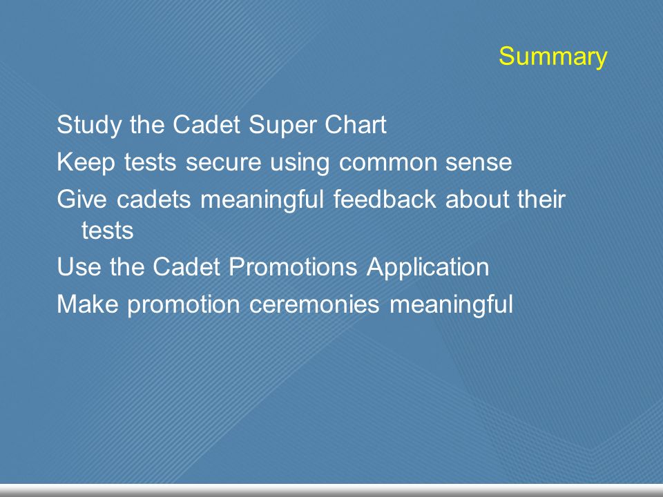 Cadet Super Chart