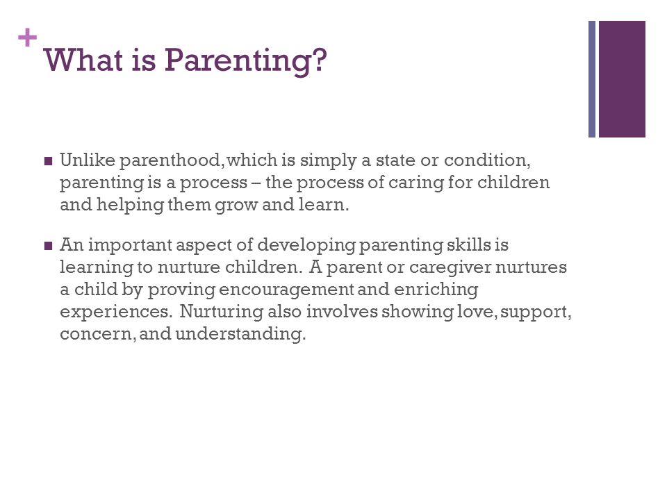 The Process of Parenthood The Process of Parenthood