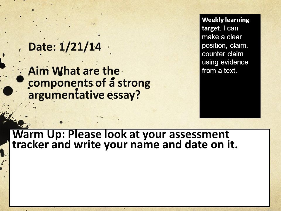 components of an argumentative essay