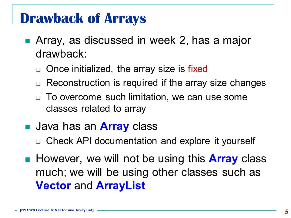 java array class documentation