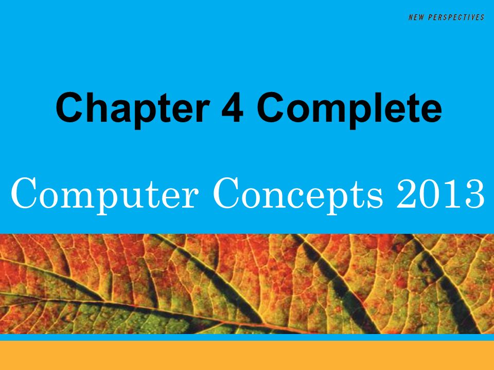 Computer Concepts 2013 Chapter 4 Complete