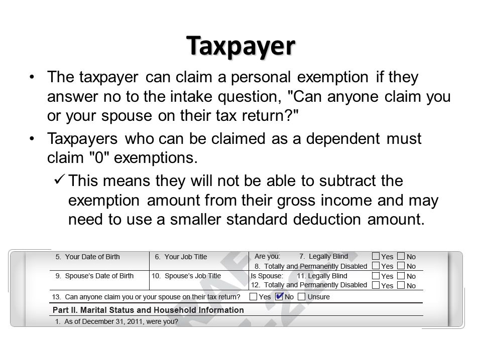 Personal Exemptions. Objectives Distinguish between personal and 