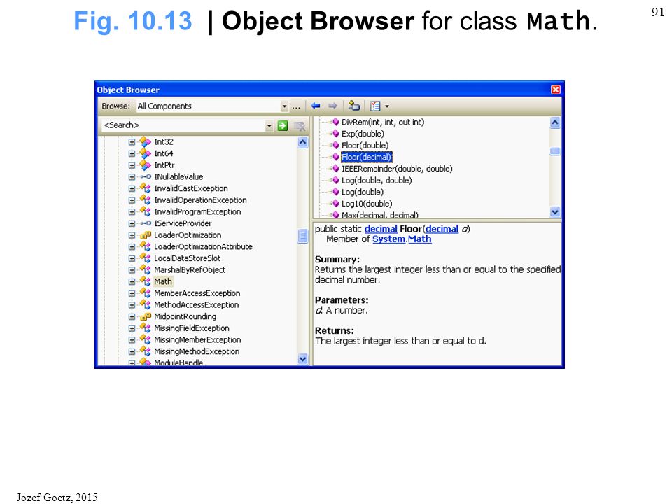 Jozef Goetz, Class View and Object Browser Fig.