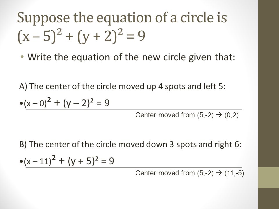 Circles Equations Find The Missing Value To Complete The Square 6 X 2 2x 7 X 2 4x 8 X 2 6x Circles Warm Up Find The Missing Value To Complete Ppt Download