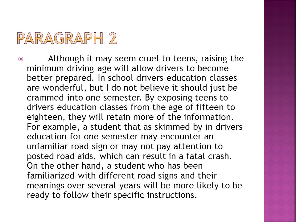 driving age should be raised essay