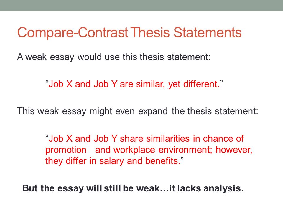 compare and contrast thesis generator