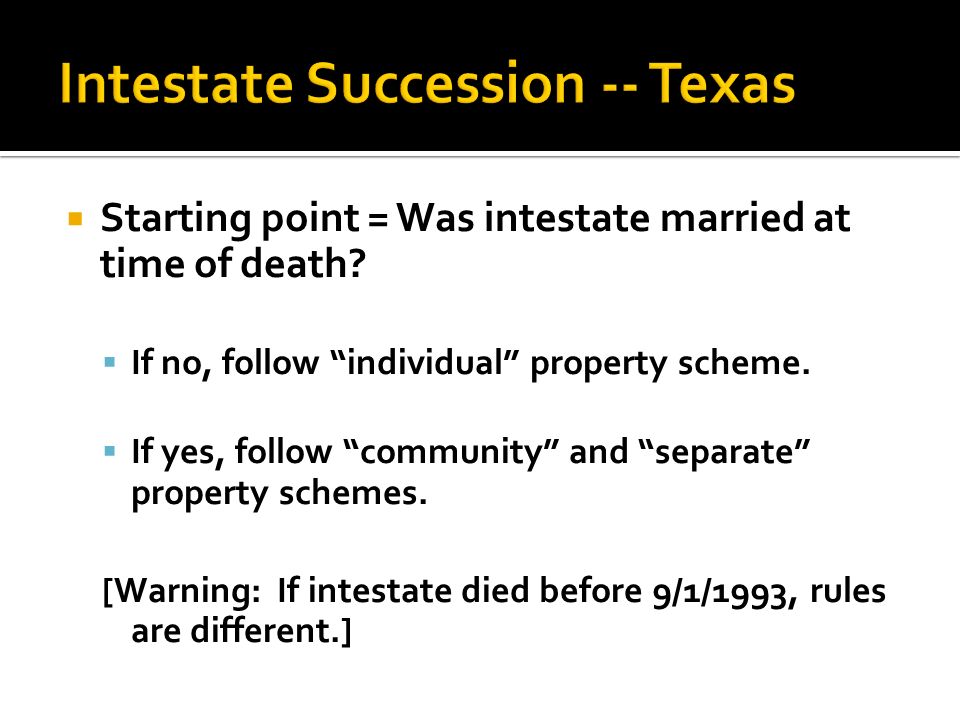 Intestate Succession In Texas Chart