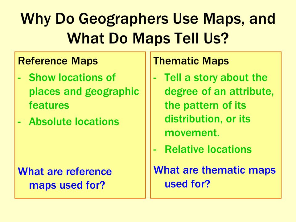Why Do Geographers Use Maps, and What Do Maps Tell Us.