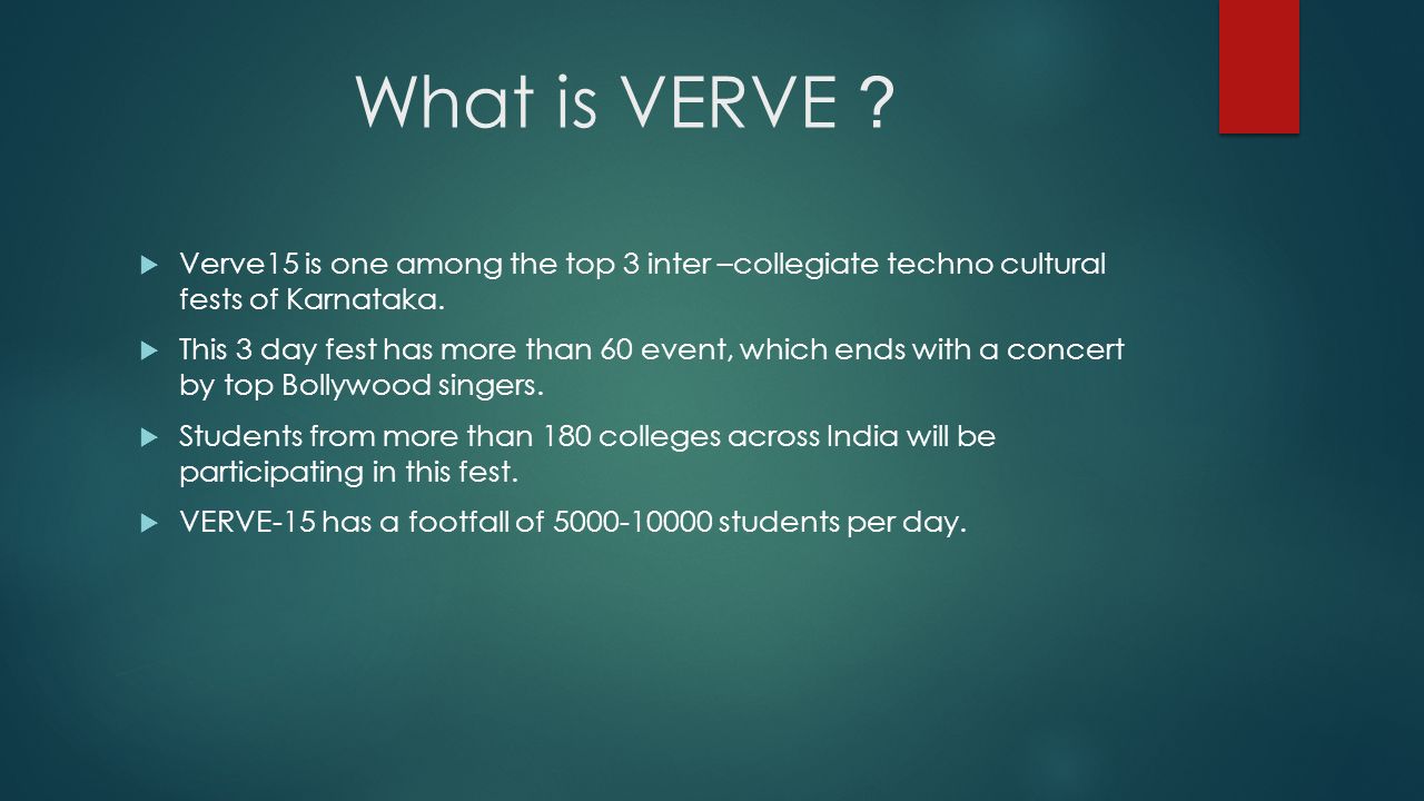 jss academy of technical education bangalore 21 st 22 nd what is verve