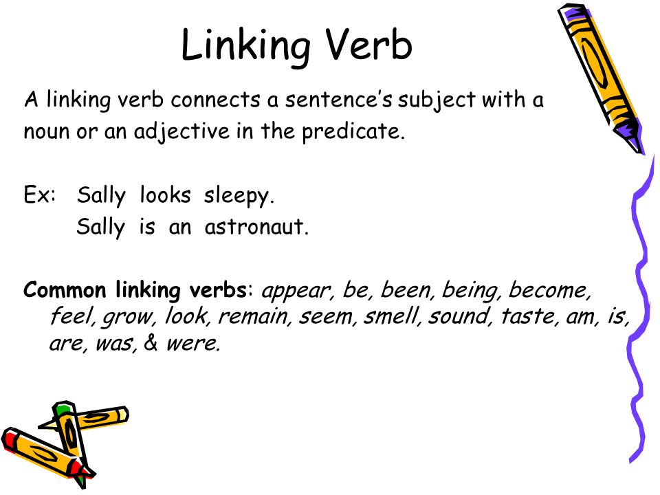 Verb Notes Linking Verb A Linking Verb Connects A Sentence S