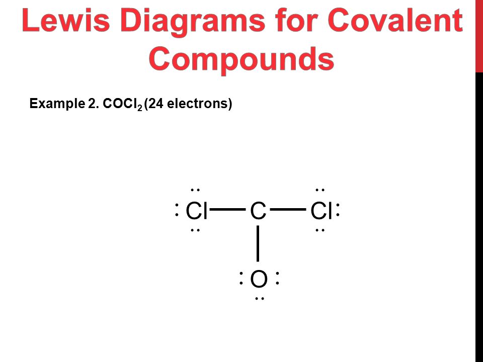 Example 2. COCl 2 (24 electrons) CCl O.