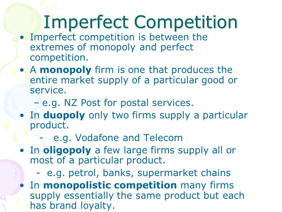 Competition between. Imperfect Competition. Monopoly Oligopoly monopolistic Competition perfect Competition. The Economics of Imperfect Competition. Perfect and Imperfect Competition.