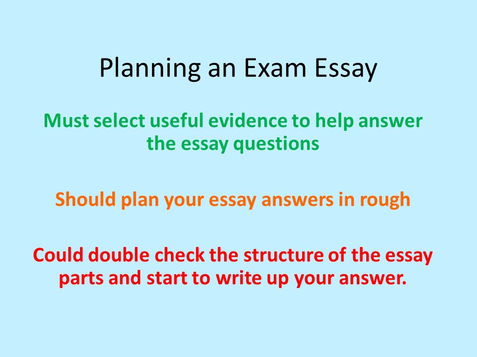 planning for an essay exam