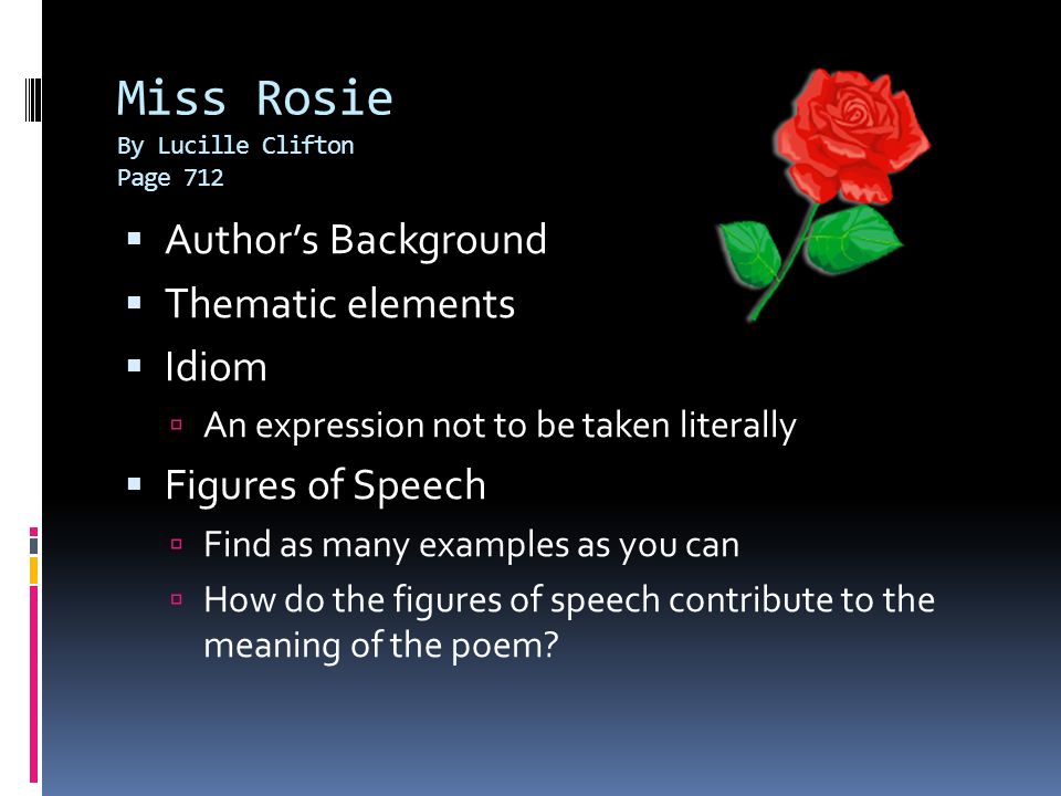 miss rosie analysis